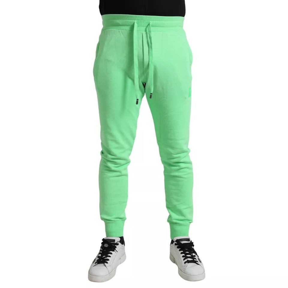 Neon Green Cotton Stretch Jogger Sweatpants Pants