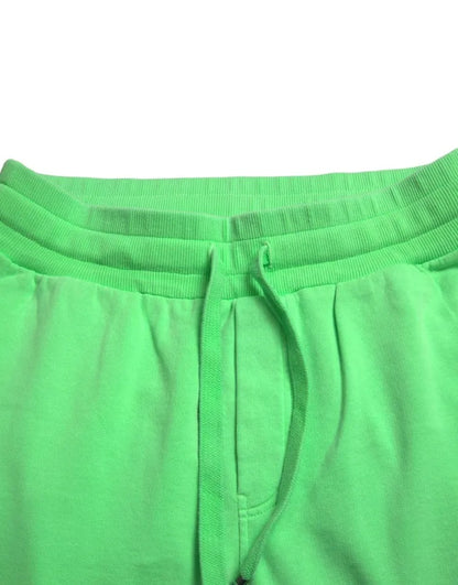 Neon Green Cotton Stretch Jogger Sweatpants Pants