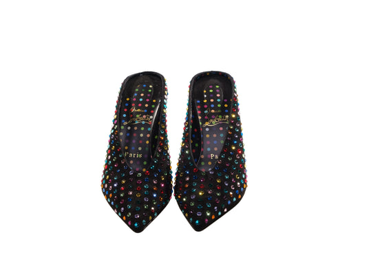 Veryvee Strass Boum 85 Suede and Multi Colour Jewelled Mules