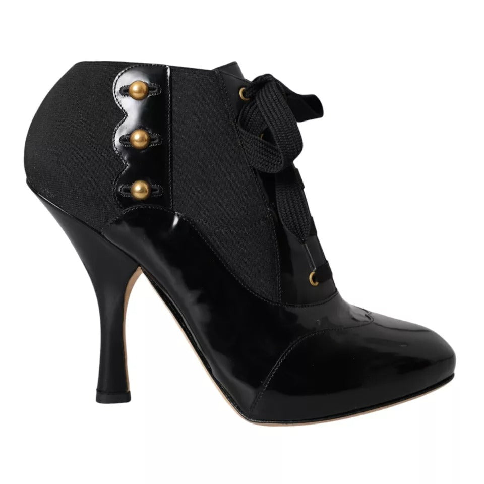 Black Jersey Stretch Ankle Boots Shoes