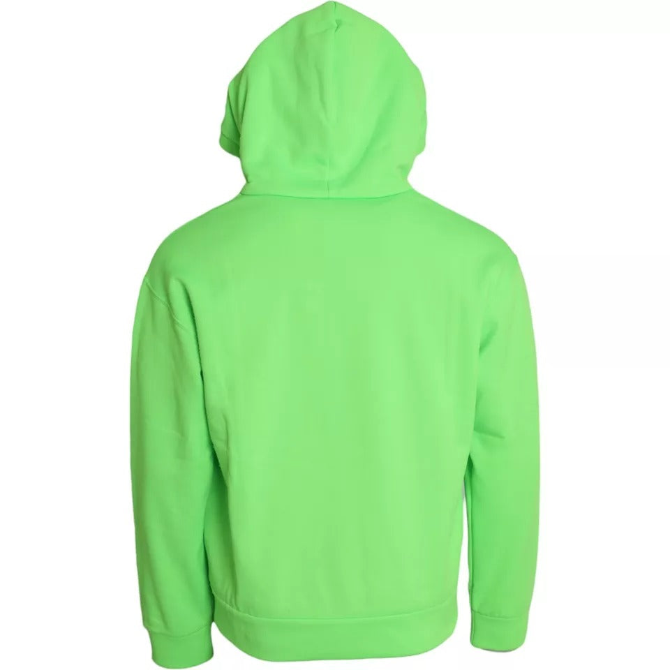 Neon Green Logo Pullover Hooded Sweatshirt Sweater