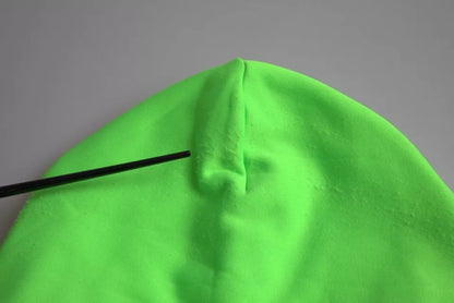 Neon Green Logo Pullover Hooded Sweatshirt Sweater