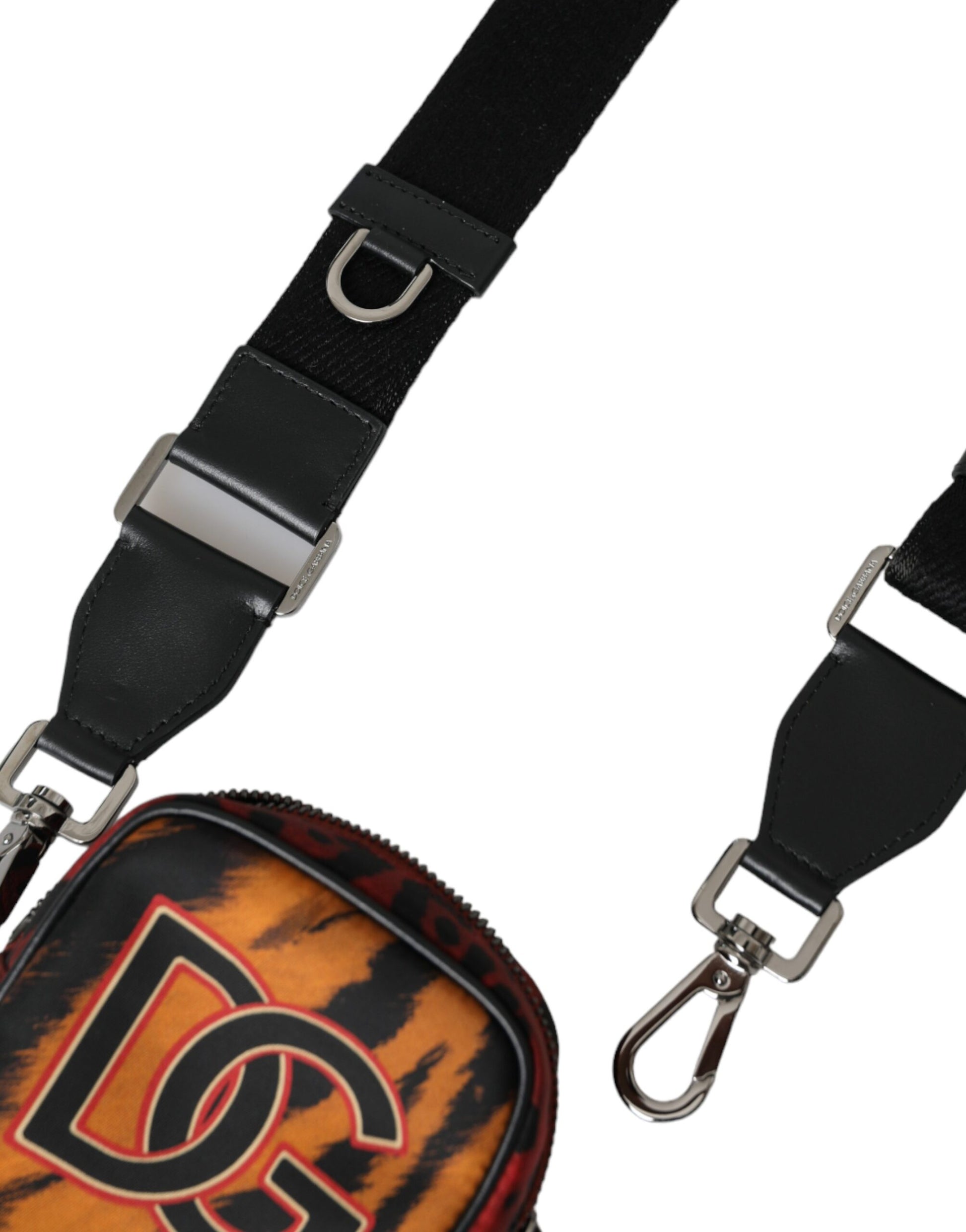 Multicolor Tiger Print Nylon Logo Cross Body Bag