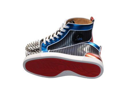 Louis Spikes Orlato Flat Multi Coloured Leather High Top Sneakers