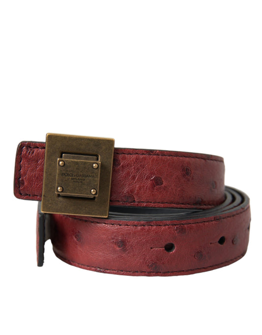 Brown Leather Square Metal Buckle Belt