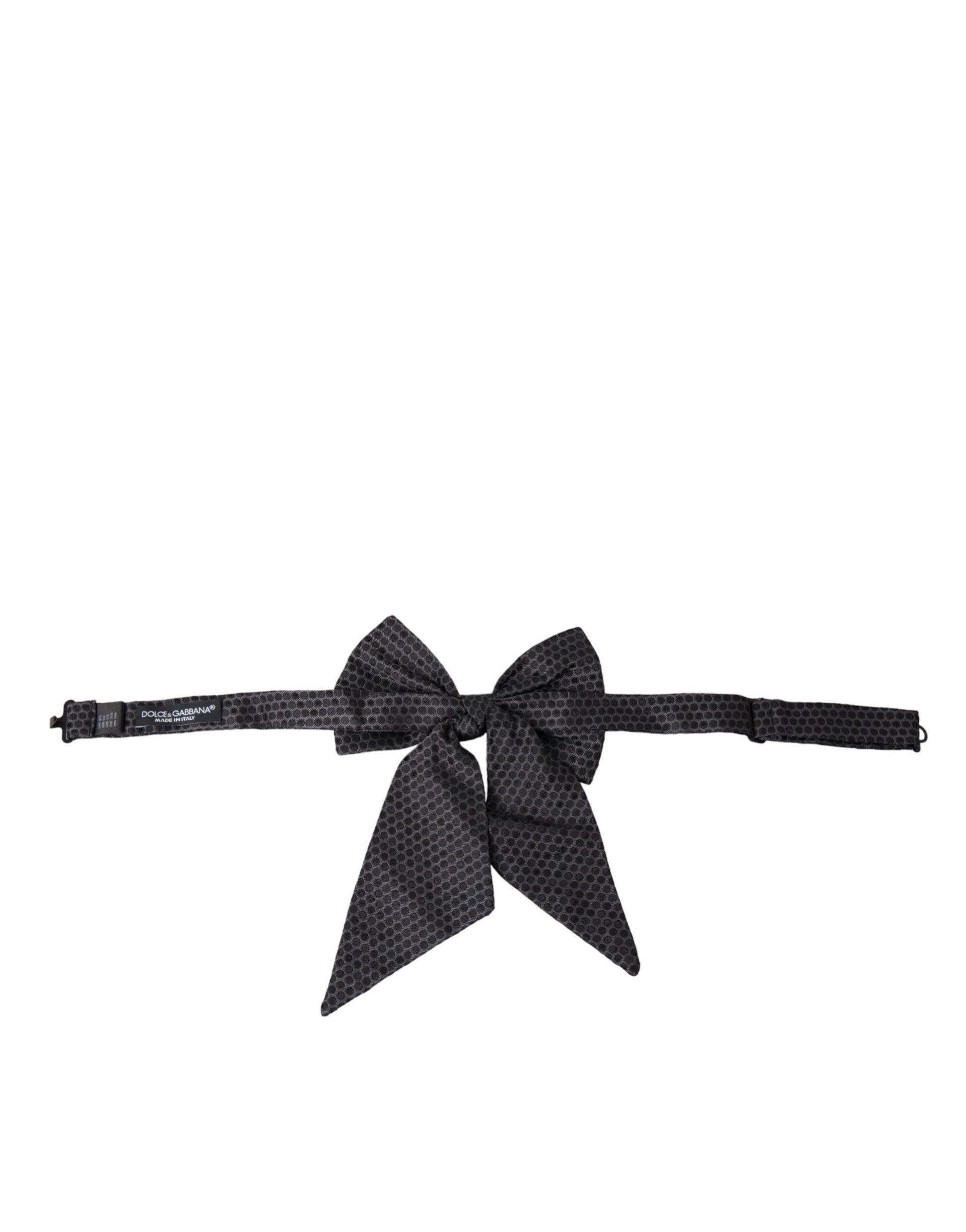 Black Ribbon Silk Adjustable Neck Bow Tie