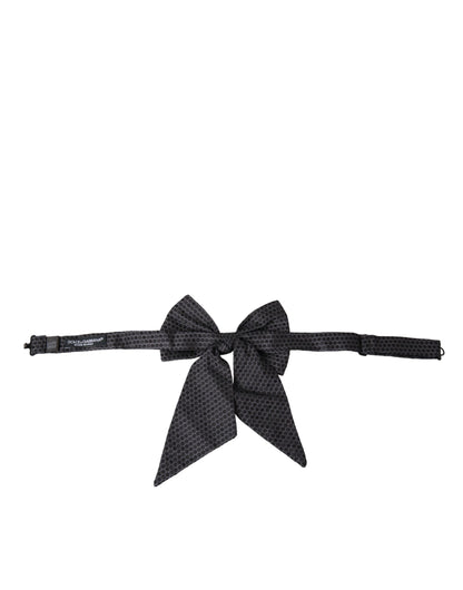 Black Ribbon Silk Adjustable Neck Bow Tie