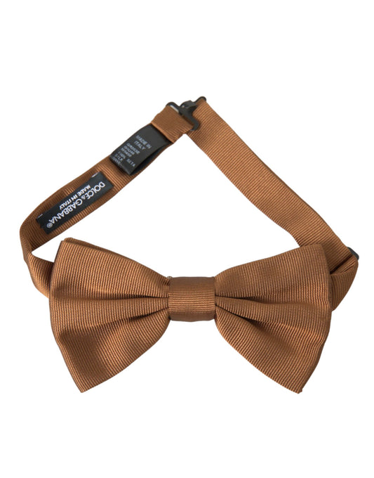 Brown Silk Adjustable Neck Men Bow Tie