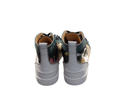 Louis Spikes Orlato Flat Printed Fabric Patterned High Top Sneakers