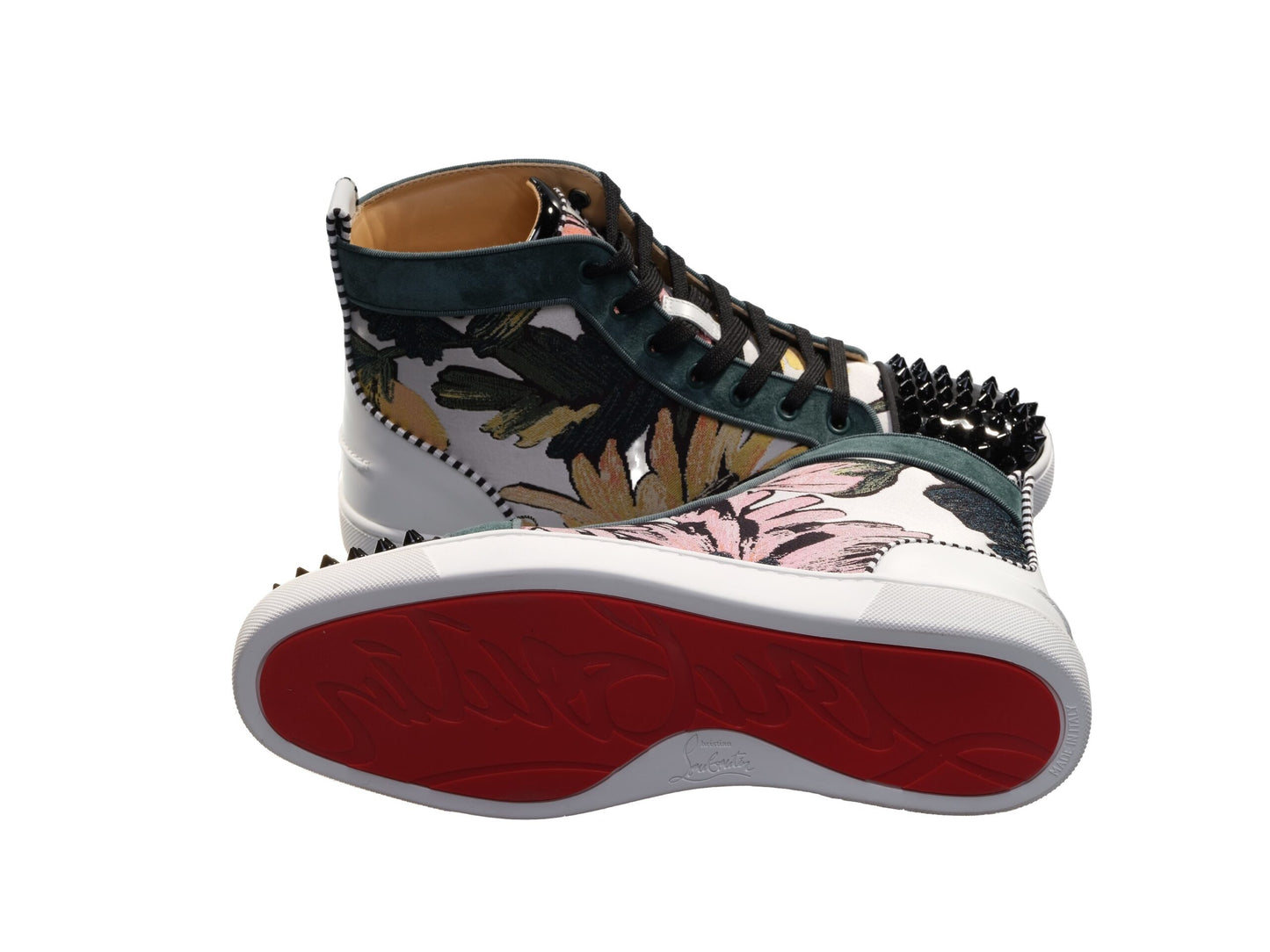 Louis Spikes Orlato Flat Printed Fabric Patterned High Top Sneakers