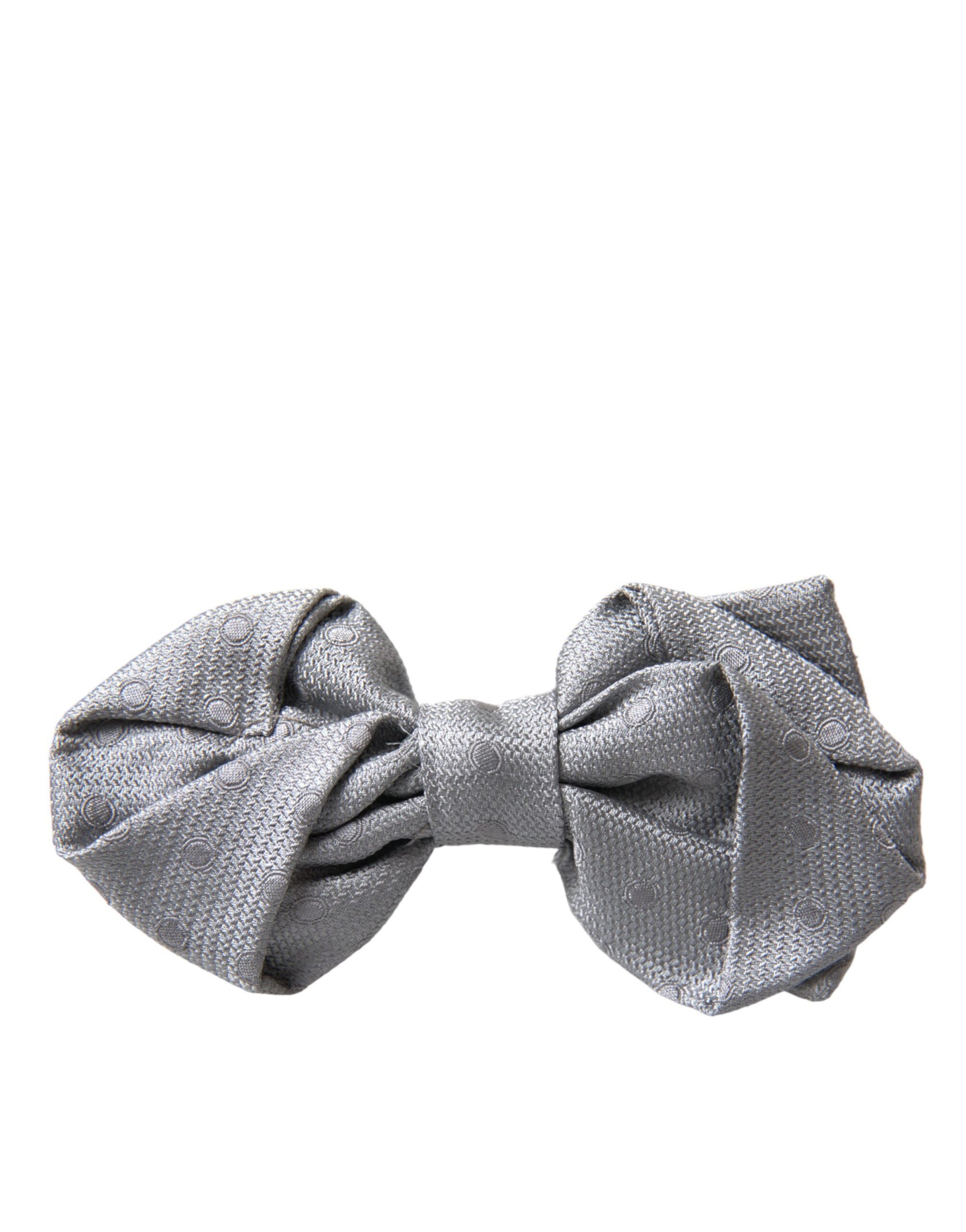 Gray Silk Adjustable Neck Men Bow Tie