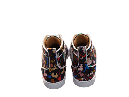 Louis Orlato Flat Crepe Satin Multicolour Limited edition Dr Bored Print High Top Sneakers