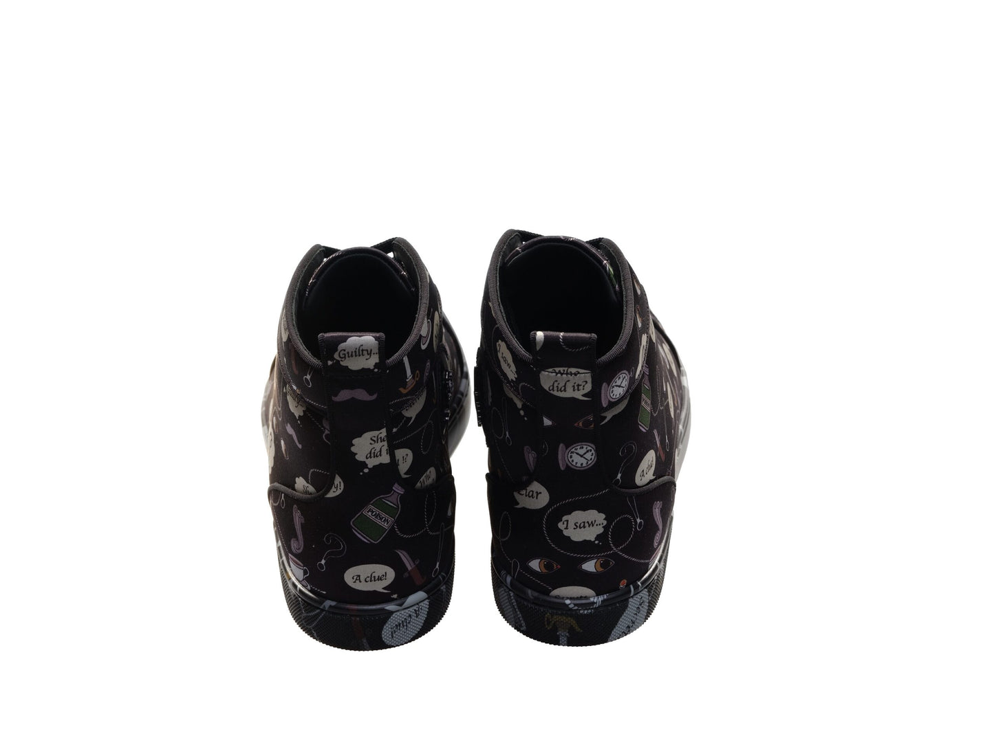 Louis Orlato Flat Crepe Satin Weapons Print High Top Sneakers