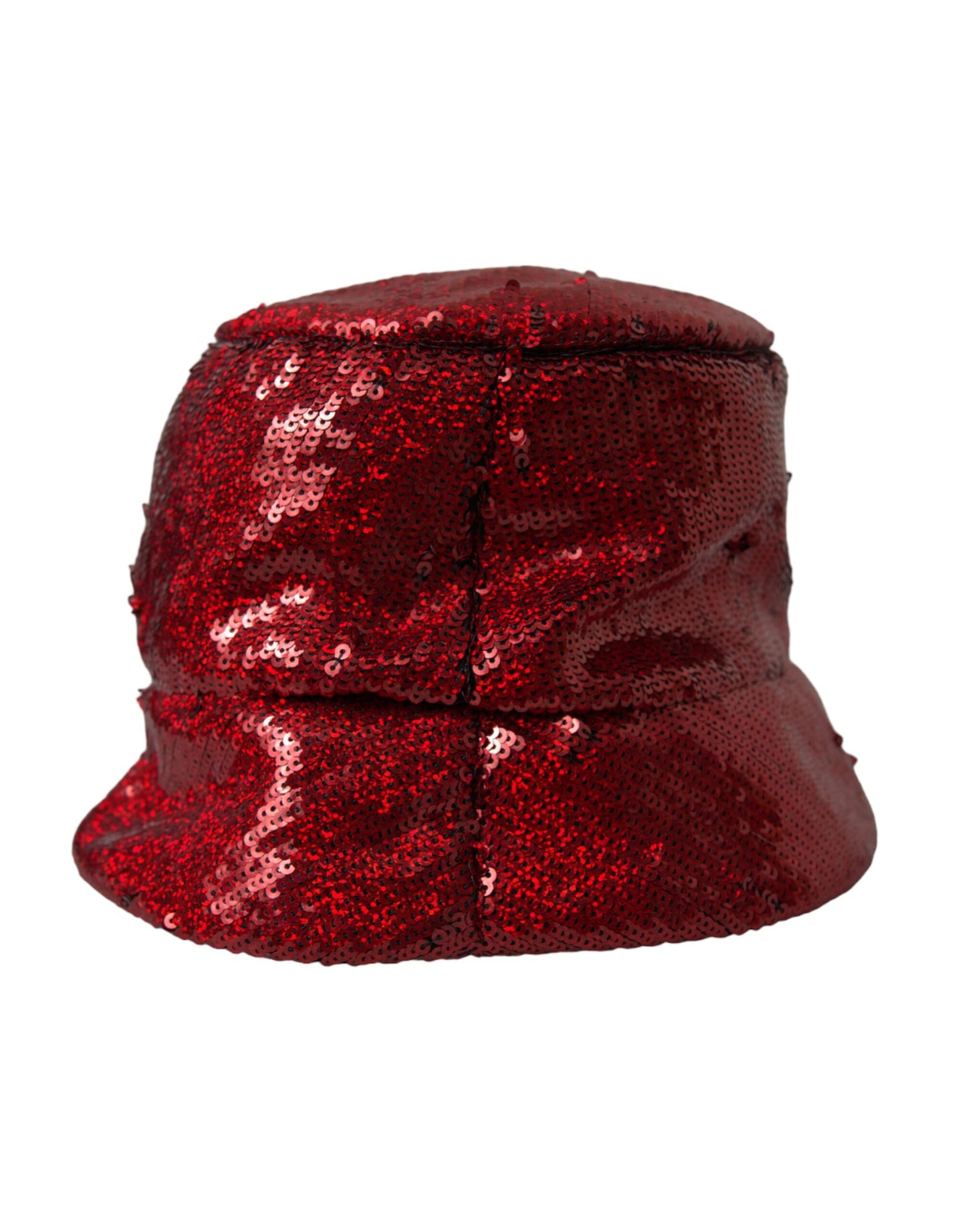 Red Sequined Nylon Bucket Hat Men