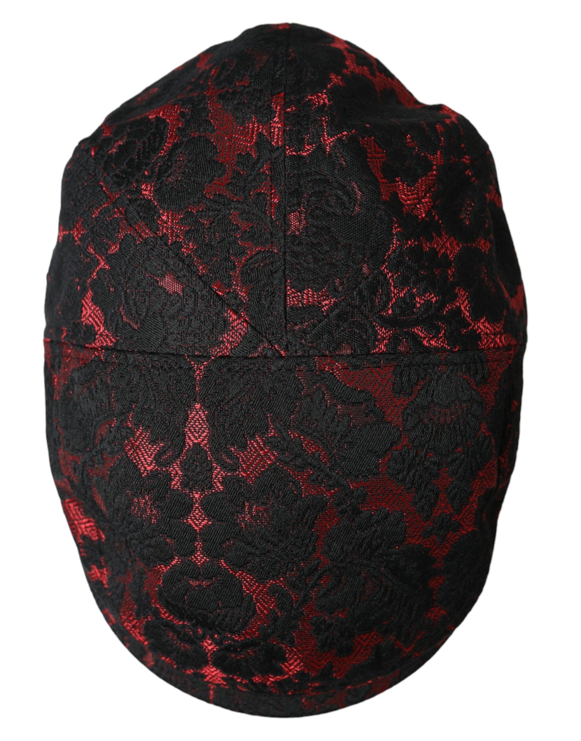 Black Red Floral Jacquard Newsboy Hat Men