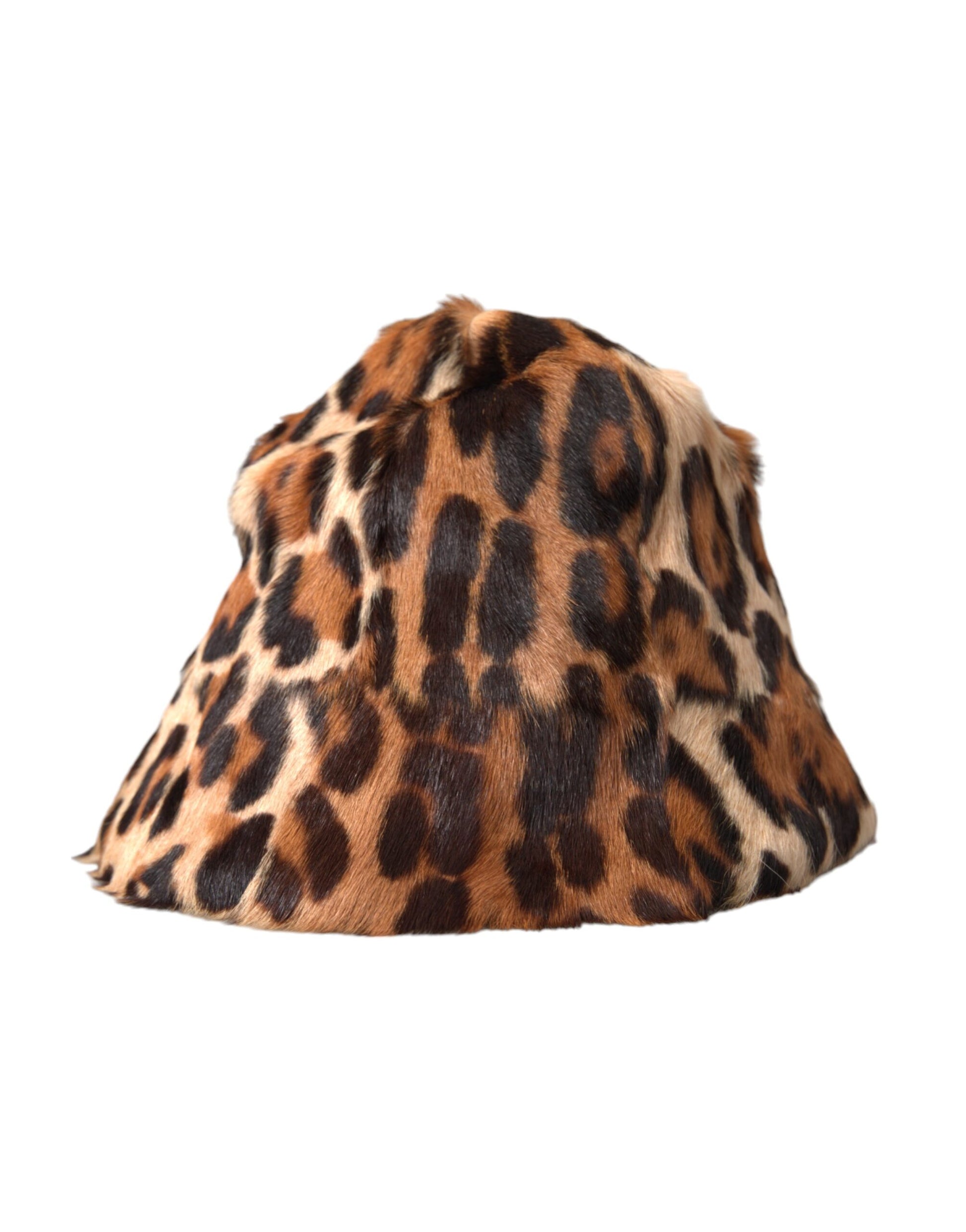 Brown Leopard Fur Women Bucket Hat