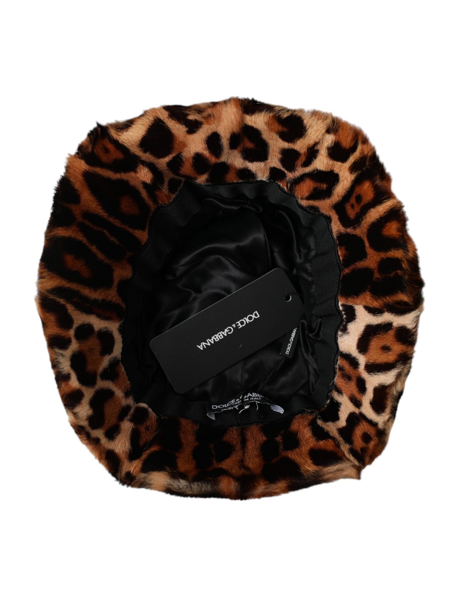 Brown Leopard Fur Women Bucket Hat