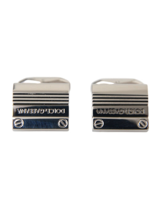 Silver Plated Metal Brass DG Logo Pin Cufflinks