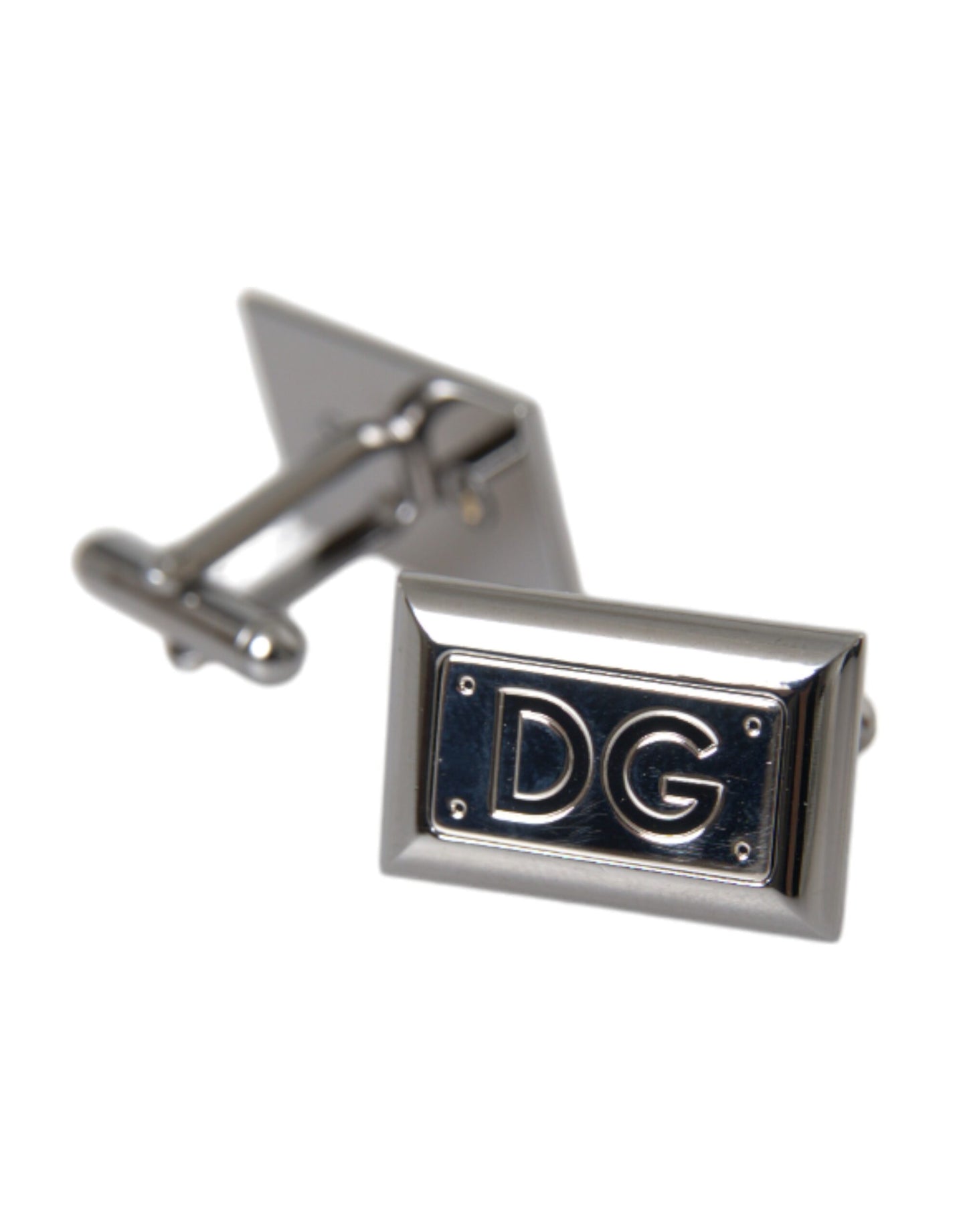 Silver Plated Metal Brass DG Logo Pin Cufflinks