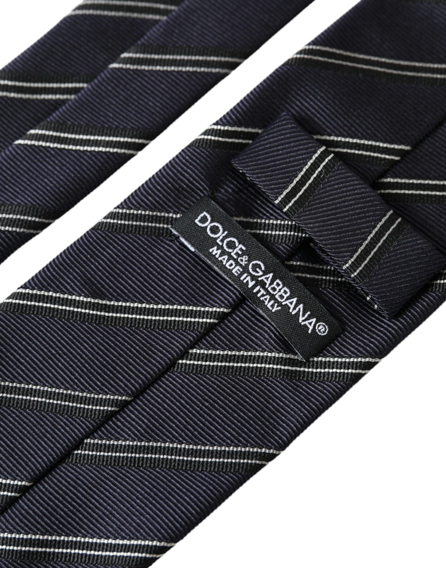 Black White Stripes Silk Adjustable Tie