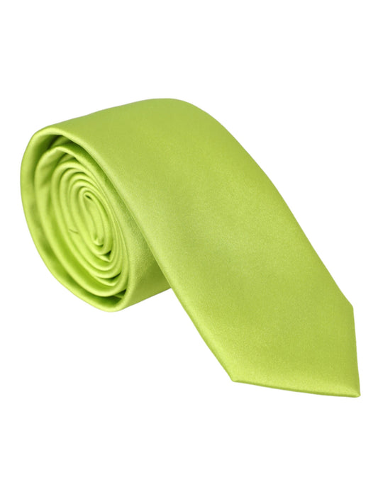 Green Solid Silk Adjustable Tie Men