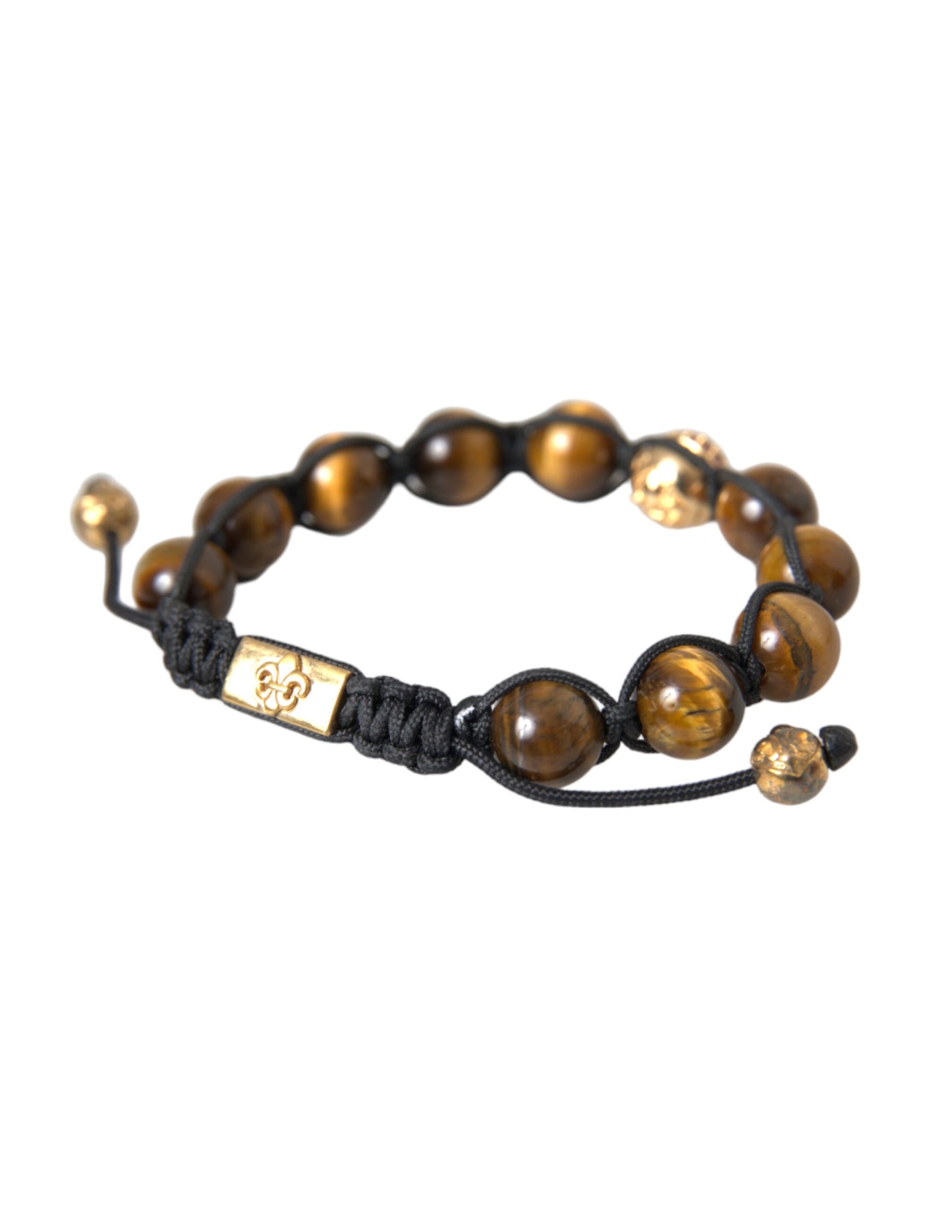 CZ Brown Tigers Eye 925 Silver Bracelet Mens