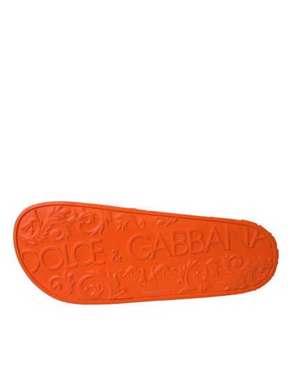 Orange Rubber Slides Sandals Beachwear Shoes