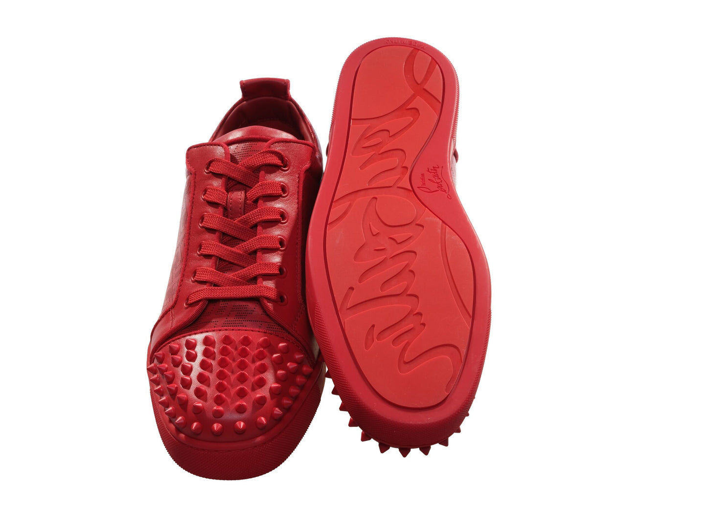 Louis Junior Spikes Orlato  Red Leather Sneakers