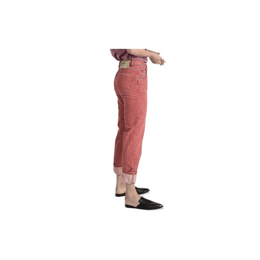 Red Cotton Women Jeans