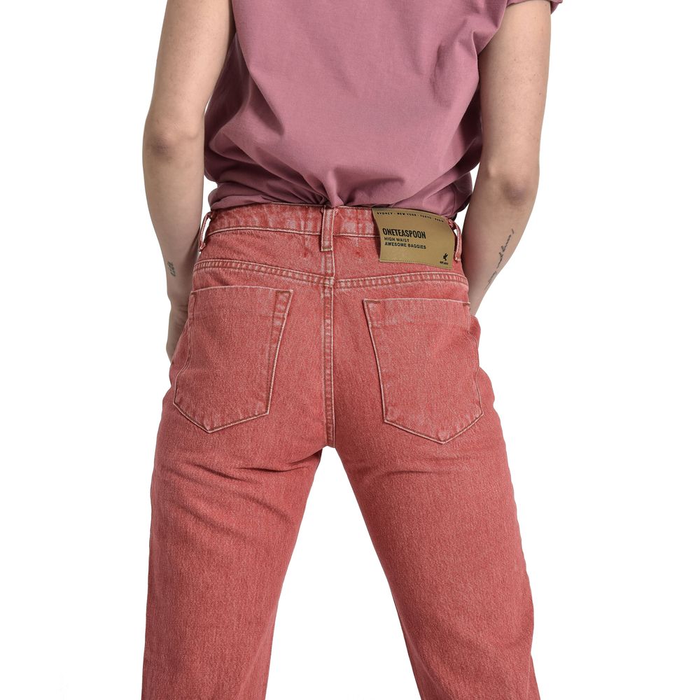 Red Cotton Women Jeans