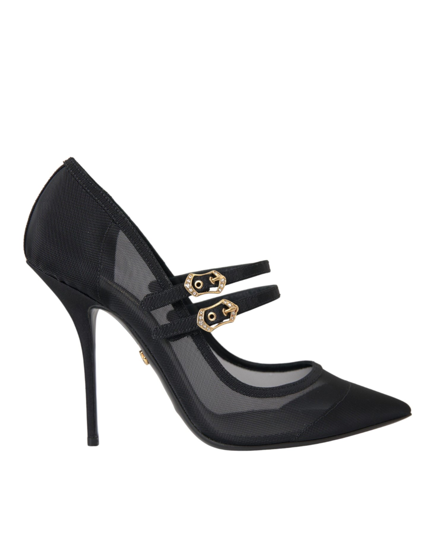 Black Mesh Mary Janes Heels Pumps Shoes