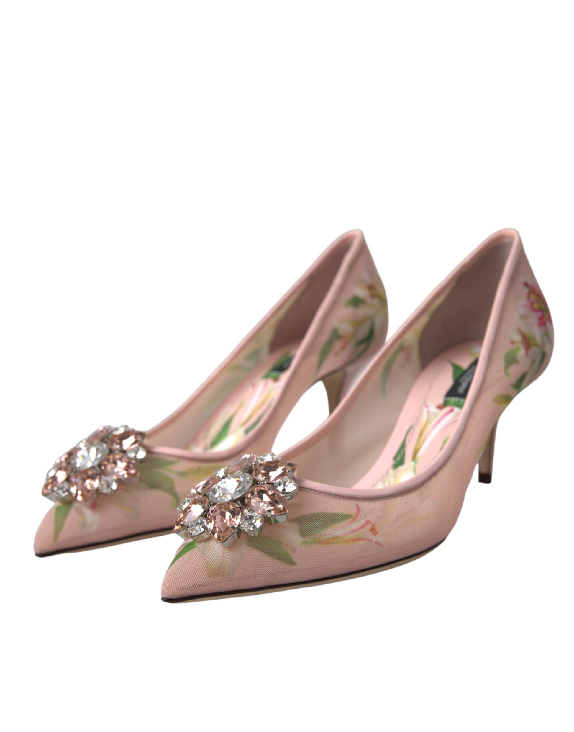 Pink Floral Crystal Bellucci Pumps Shoes