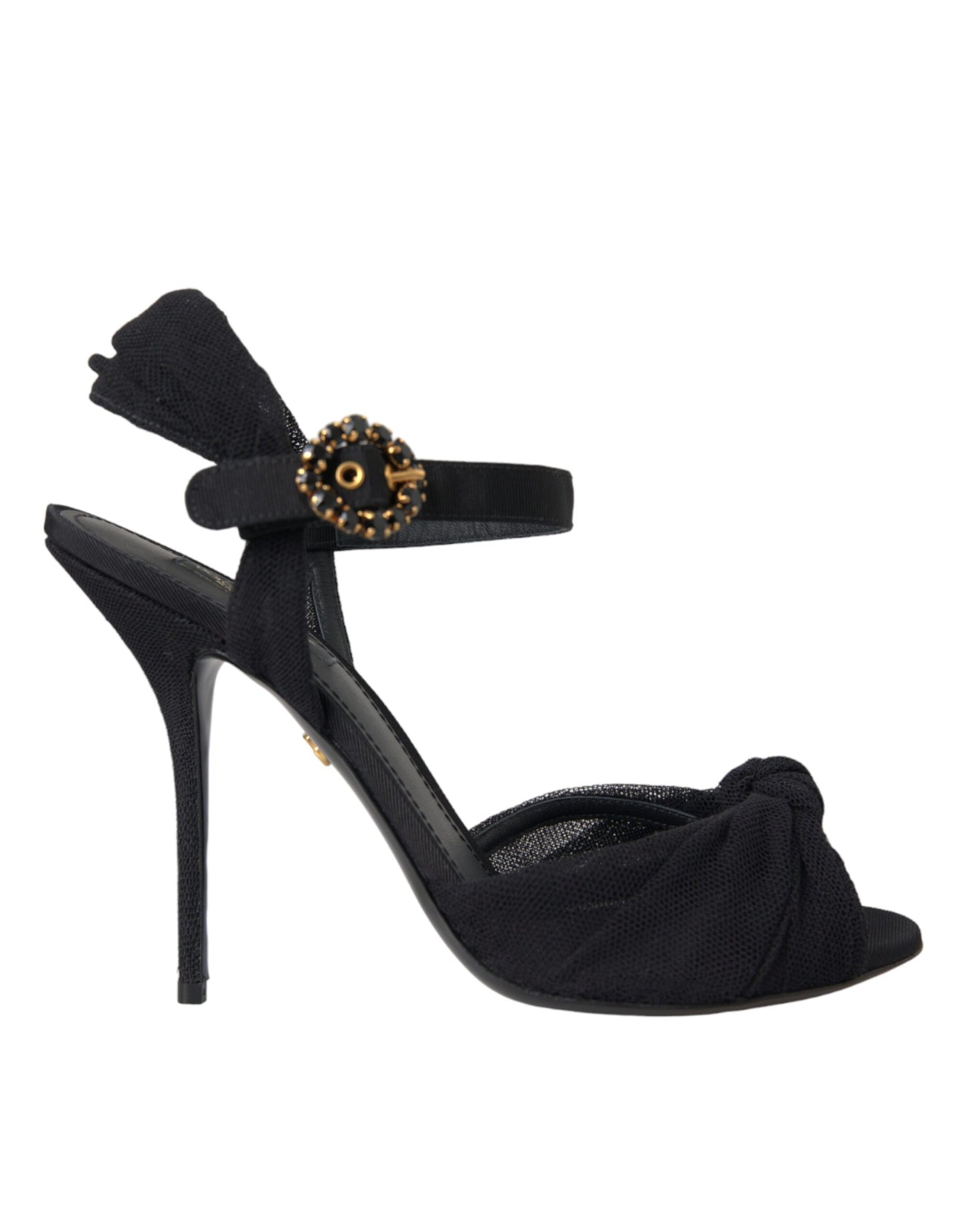 Black Suede Crystals Keira Sandals Shoes