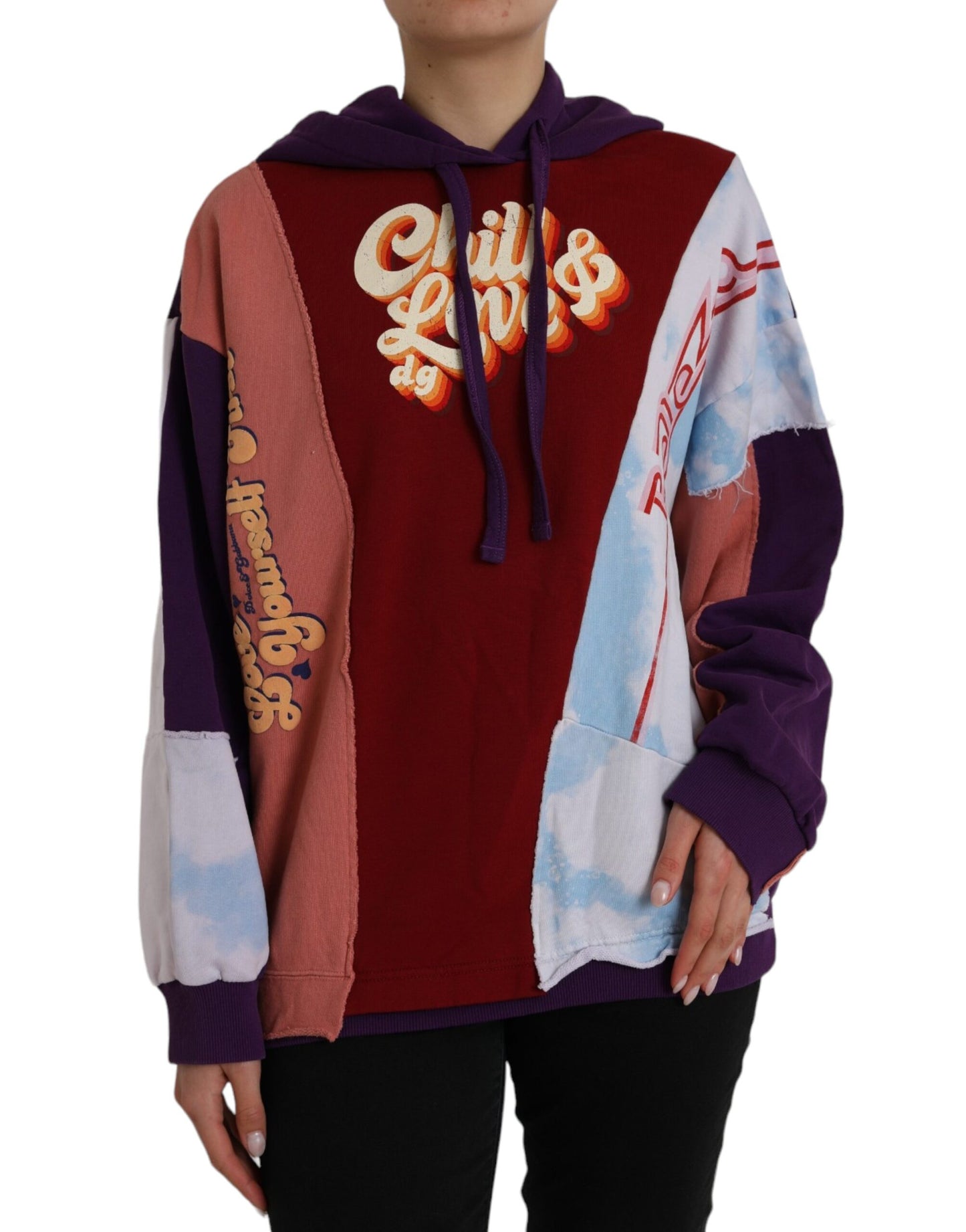 Multicolor Cotton Hoodie Pullover Sweater