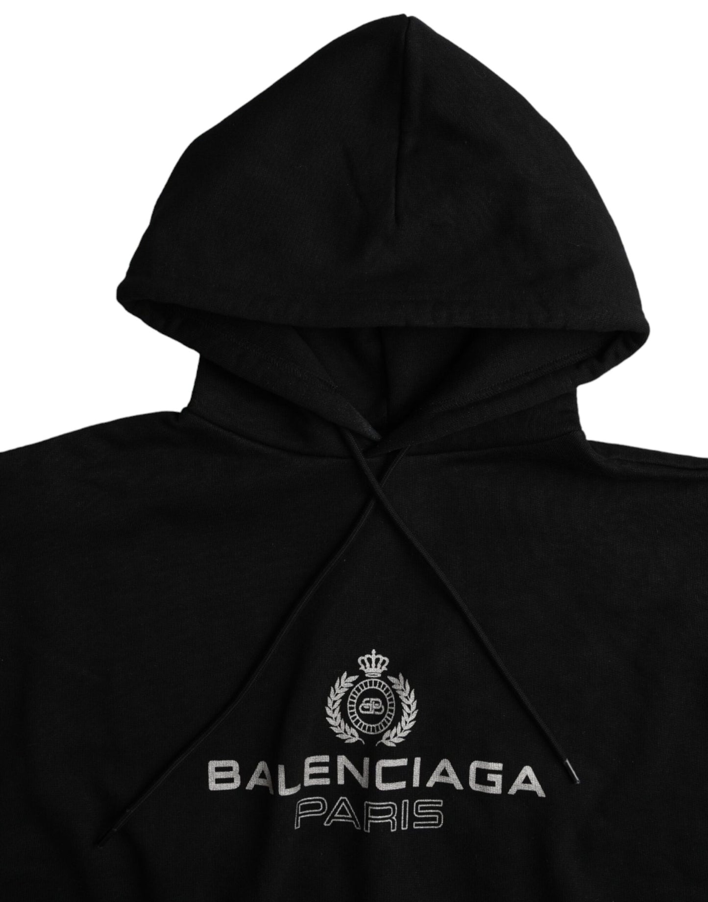 Black Cotton Logo Hooded Pullover Sweatshirt Sweater