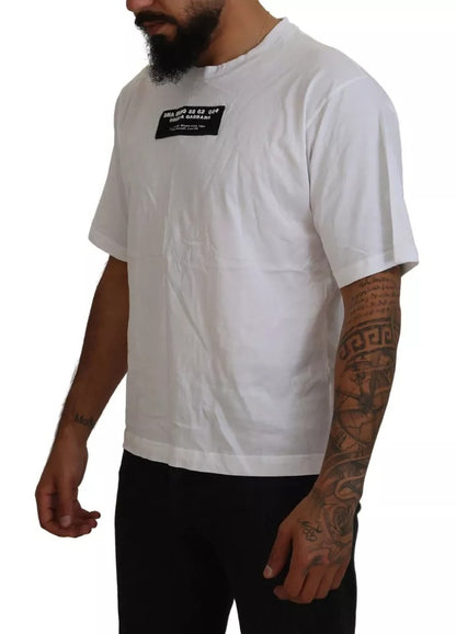 White Cotton DG Appliqué Men Casual T-shirt