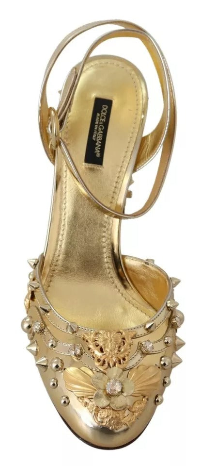 Gold Studs Vally Slingback Sandals Shoes