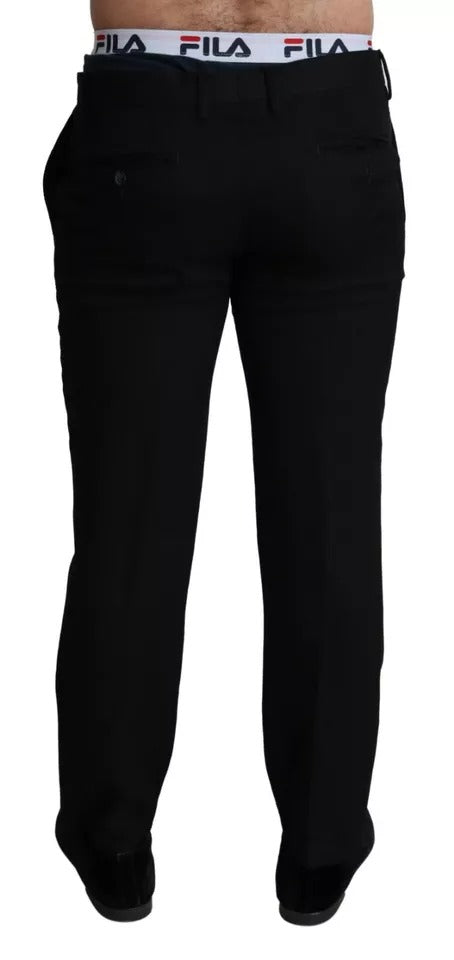 Black Cotton Stretch Dress Formal Pants