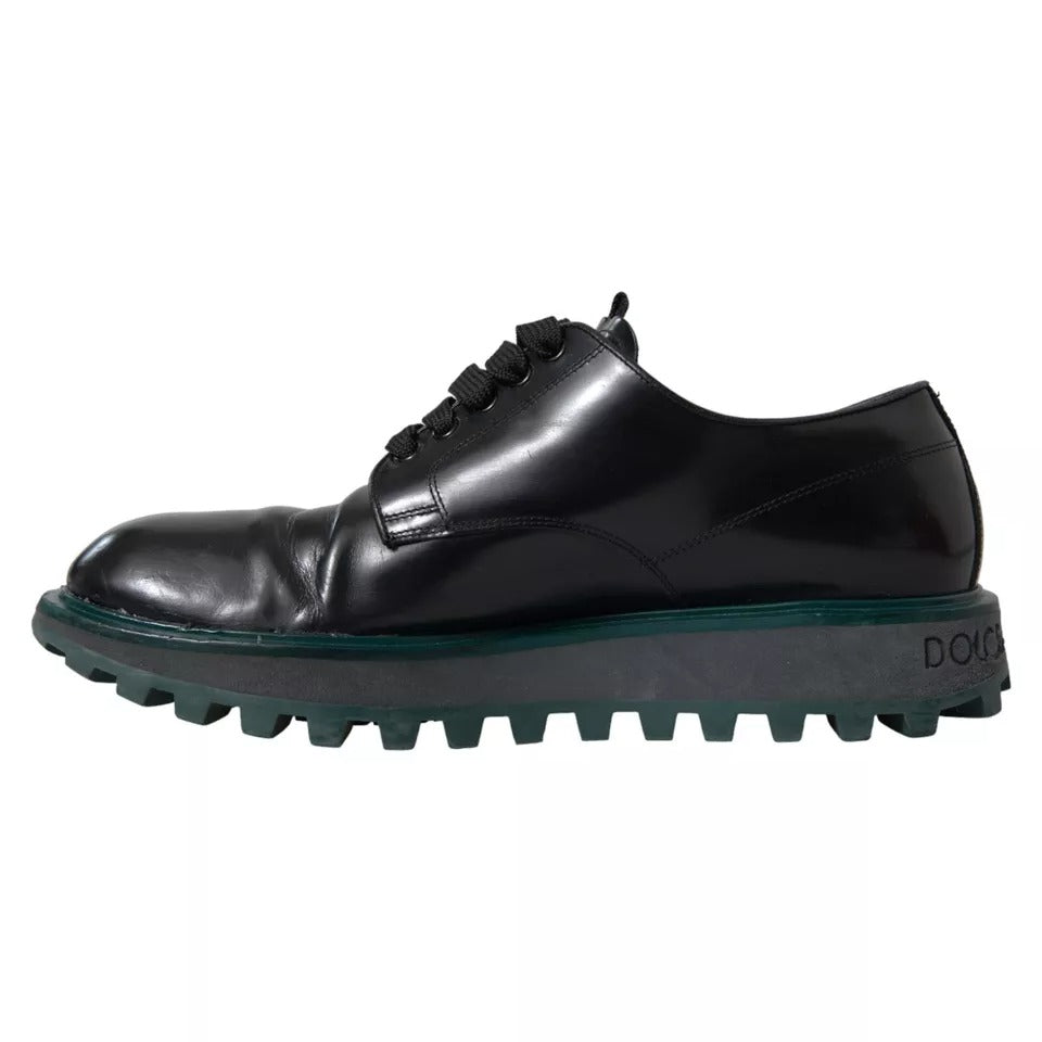 Black Leather Derby Formal Dress Shoes