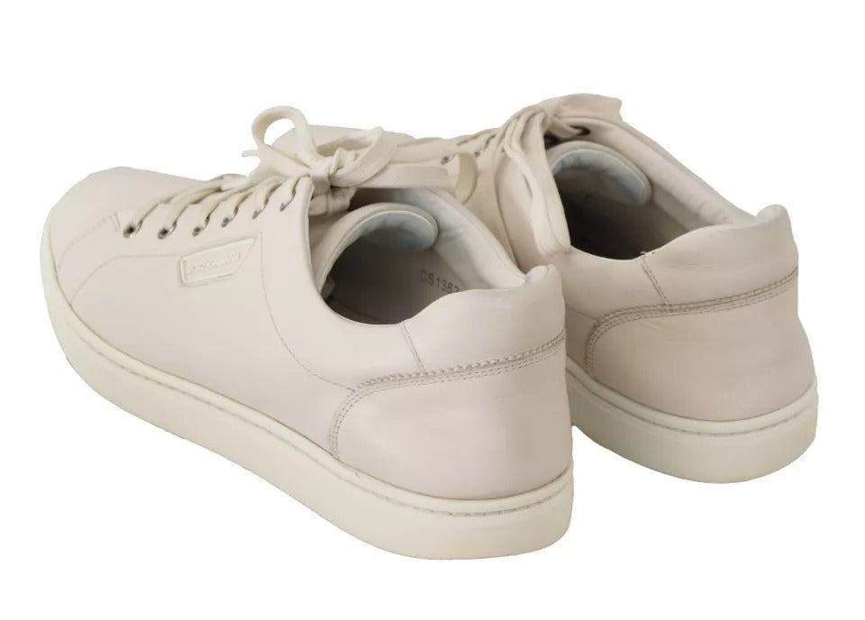 White Casual Leather Logo Men Sneakers Shoes