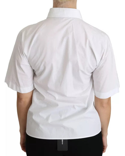 White Collared Short Sleeve Polo Shirt Top