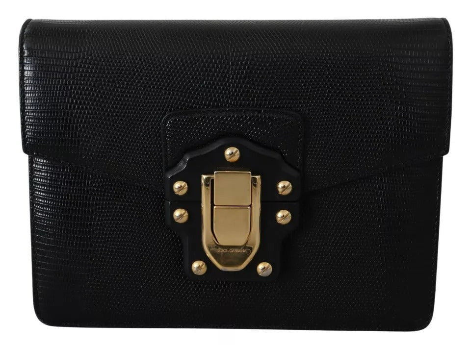 Black Leather Gold Metal Mini Women Purse Bag Lucia Wallet