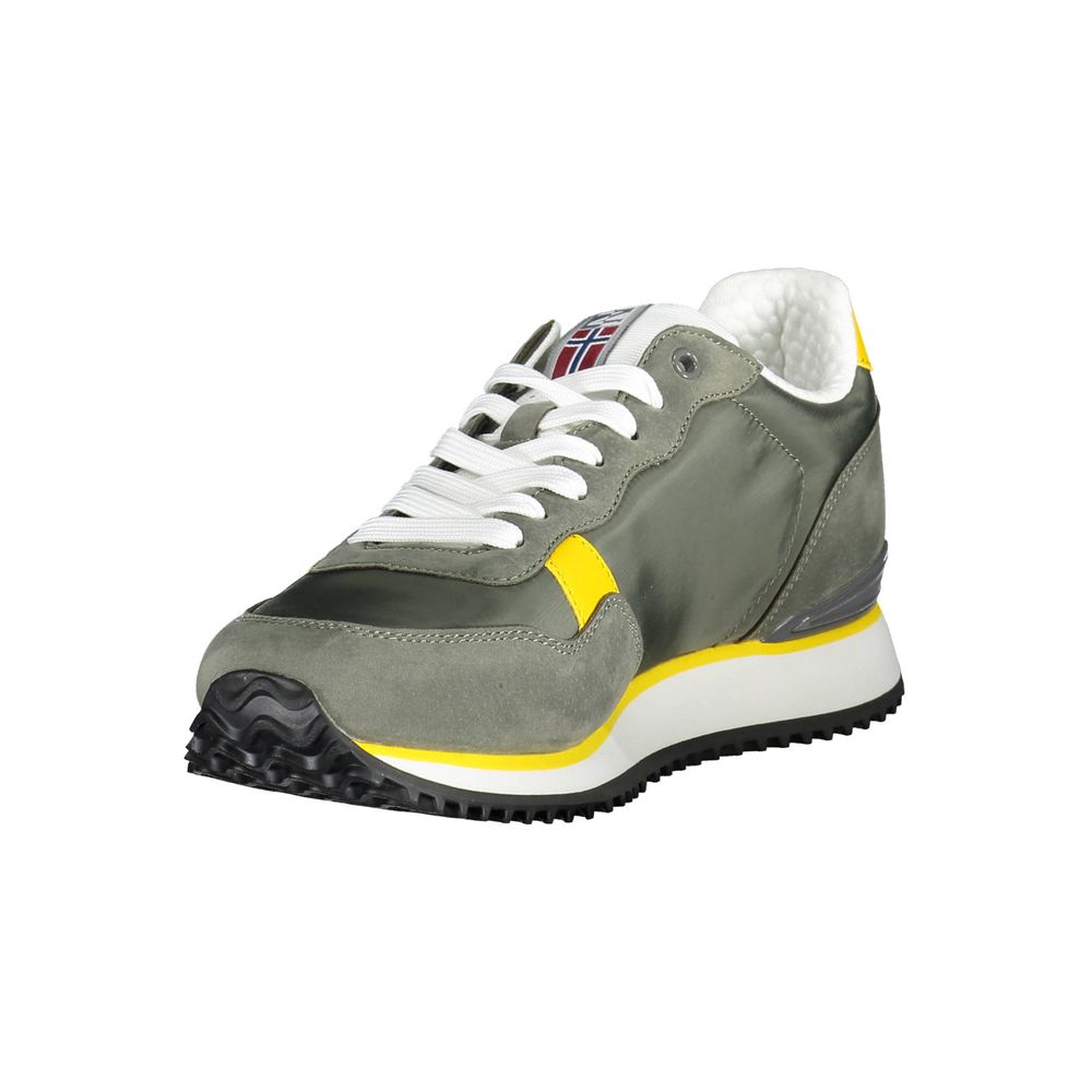 Green Polyester Men Sneaker