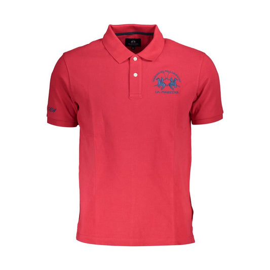 Red Cotton Men Polo Shirt