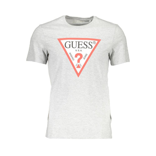 Chic Gray Slim Fit Logo Tee