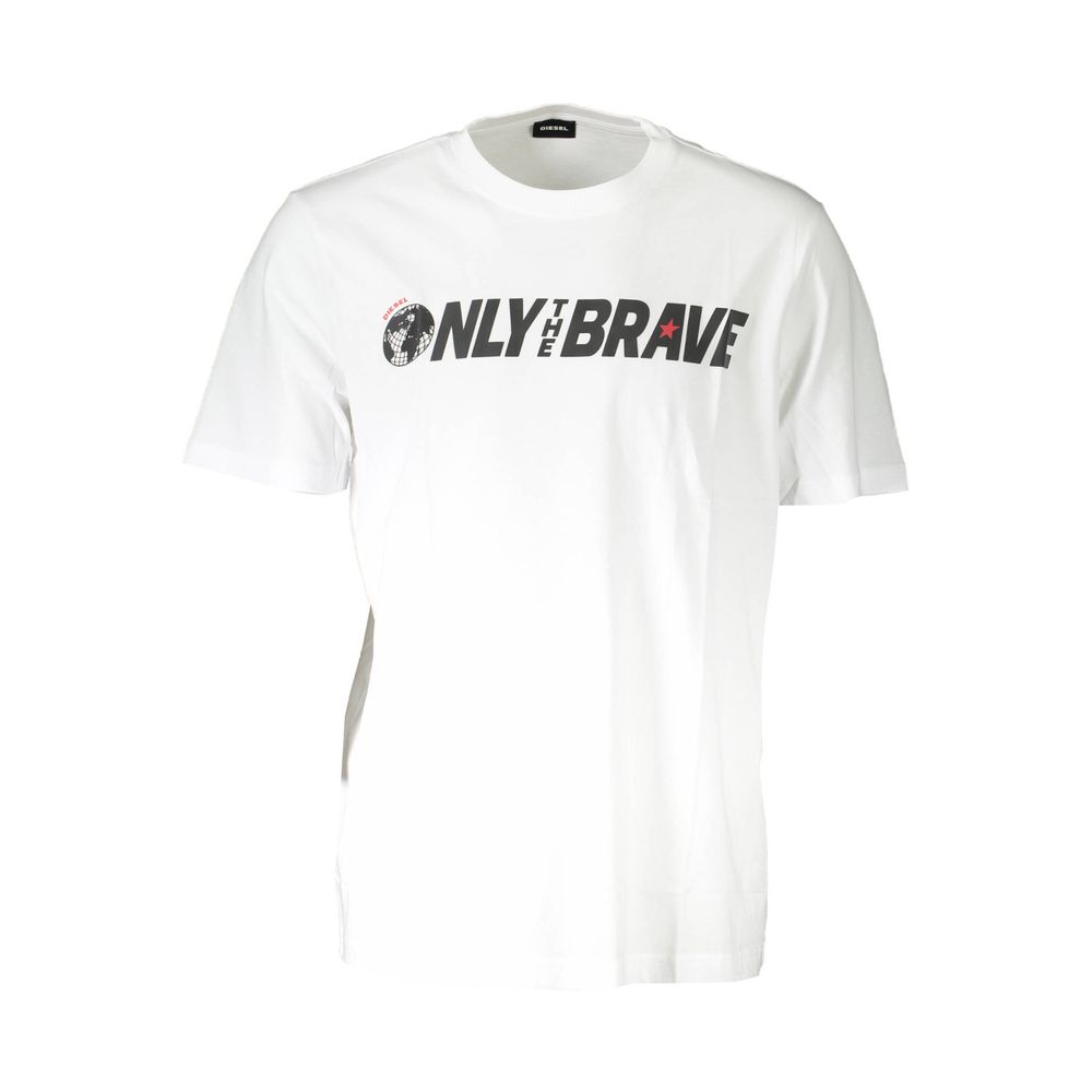 White Cotton Men T-Shirt