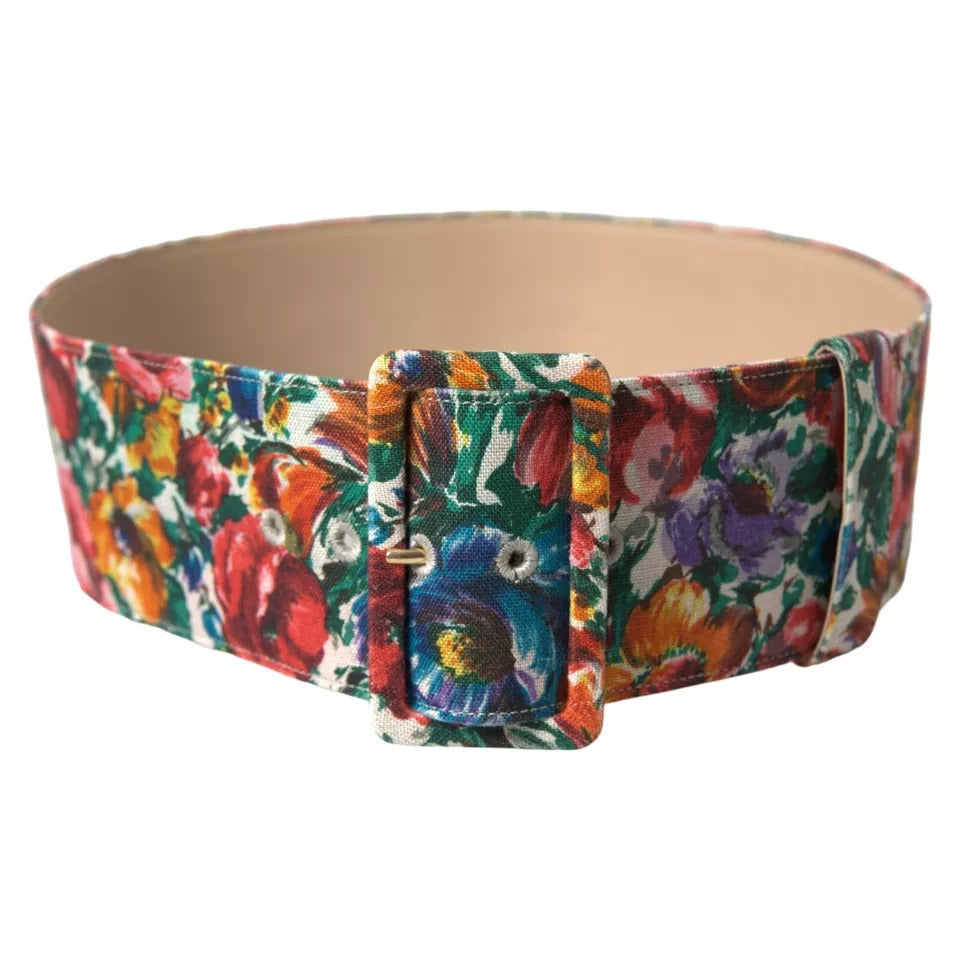 Multicolor Carretto Fabric Wide Waist Belt