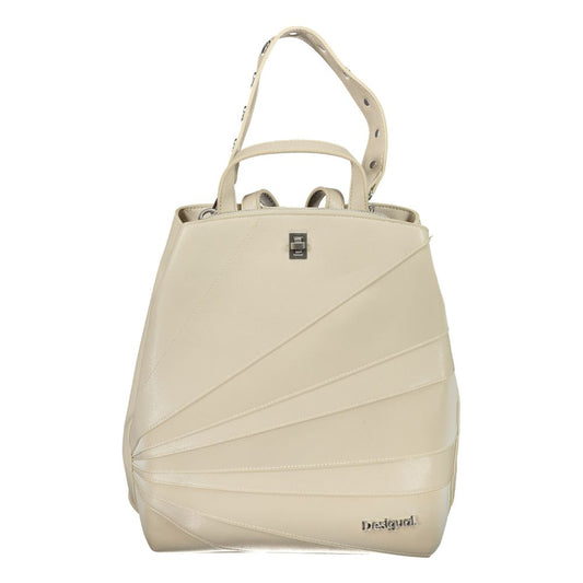 Beige Polyethylene Backpack