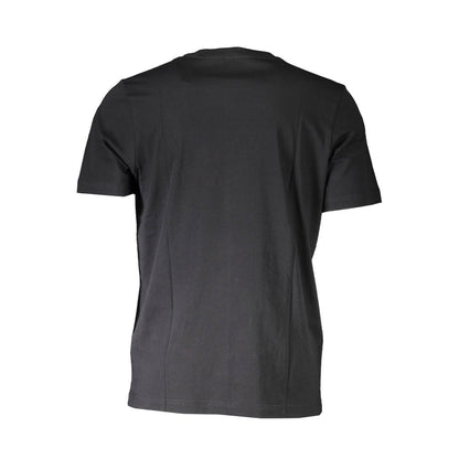 Sleek Black Cotton Tee with Iconic Logo