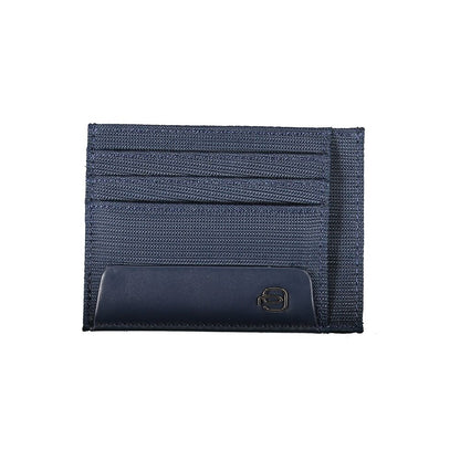 Elegant Blue Card Holder with Contrast Details